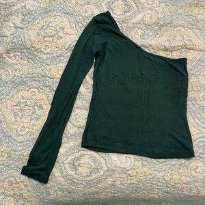 Pacsun Dark Green One Shoulder Top